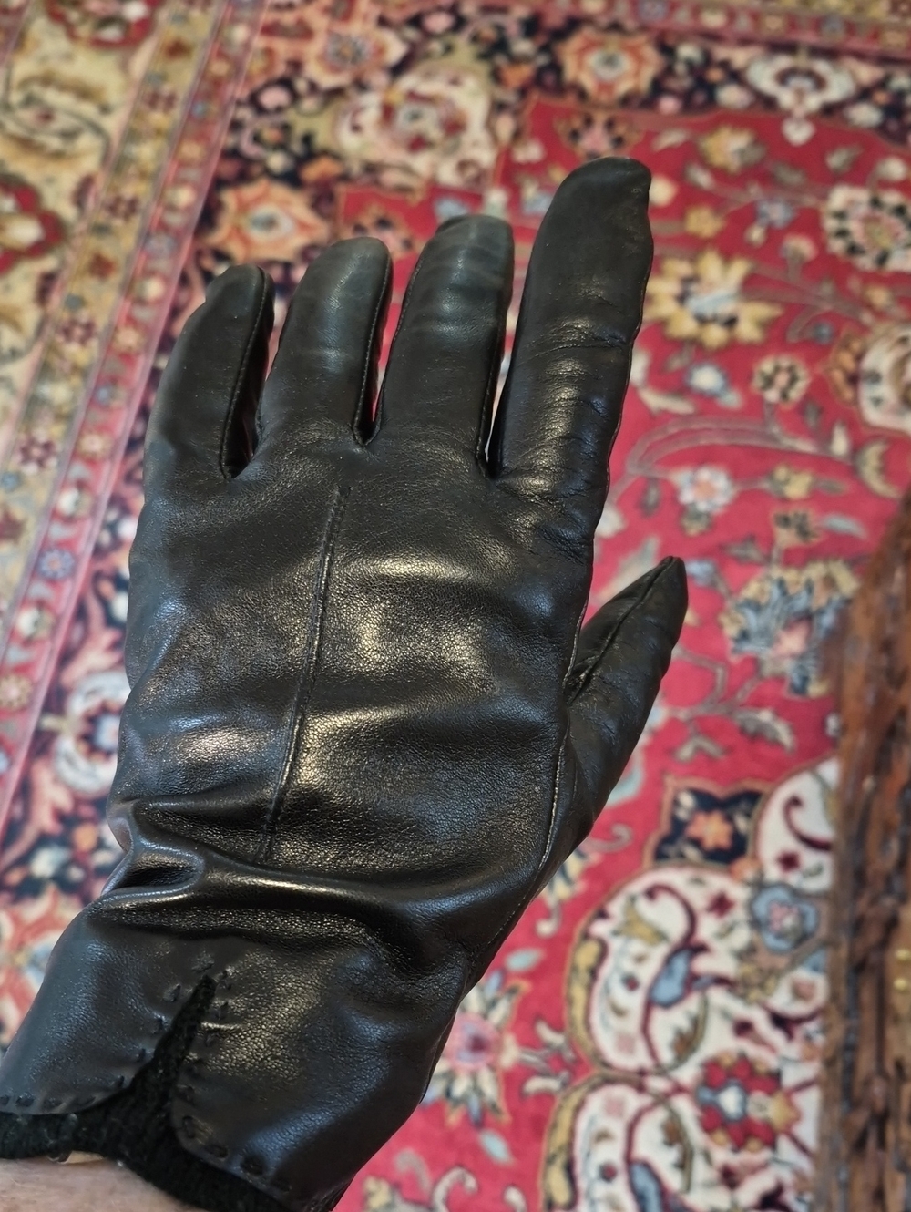 FOWNES BROTHERS 90s Lined Leather Gloves Large 9 Black